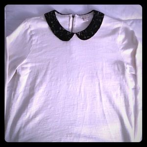 **SOLD** J. Crew Black Lace Collar Sweater